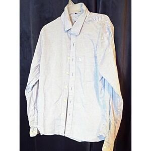 Abercrombie & Fitch Men's XL Blue/White Striped Cotton Button-Up Shirt